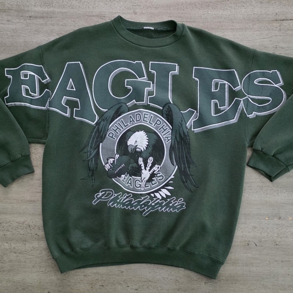 Vintage 1990s Philadelphia Eagles Green Sweatshirt size large